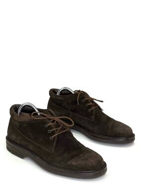 Vintage Tanino Crisci Brown Suede Boots Men’s Size 7.5 Lace-Up Ankle Height Vtg
